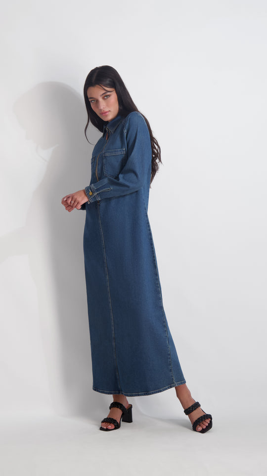 DENIM ZIP DRESS