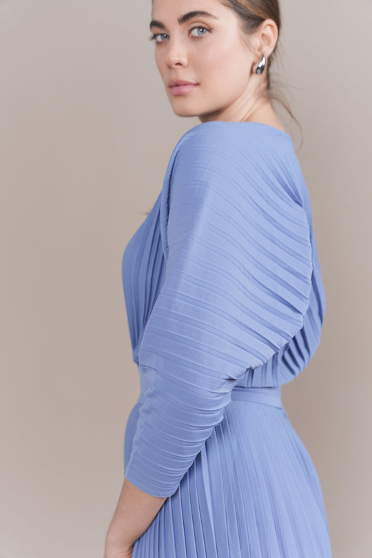 ZARAH DRESS IN STEEL BLUE