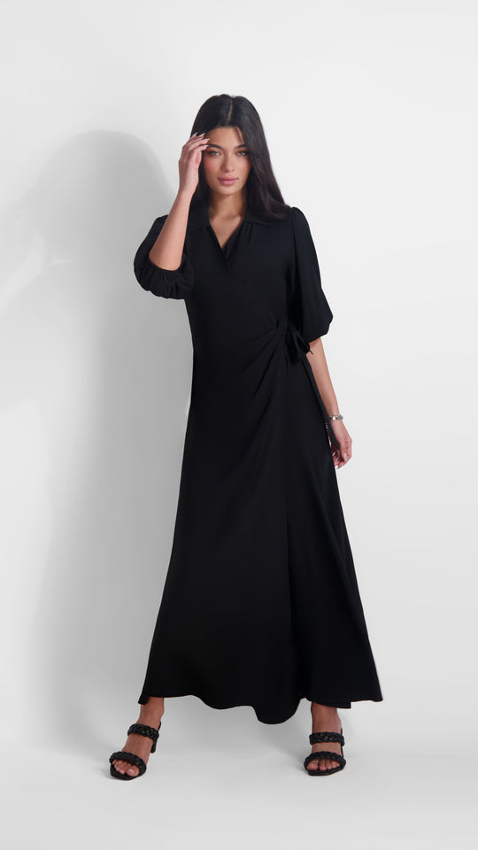 WRAP MAXI IN BLACK