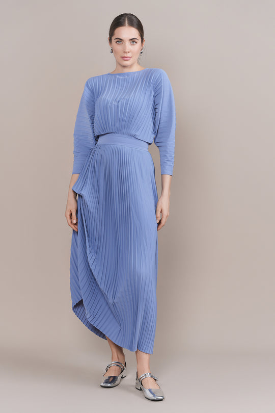 ZARAH DRESS IN STEEL BLUE