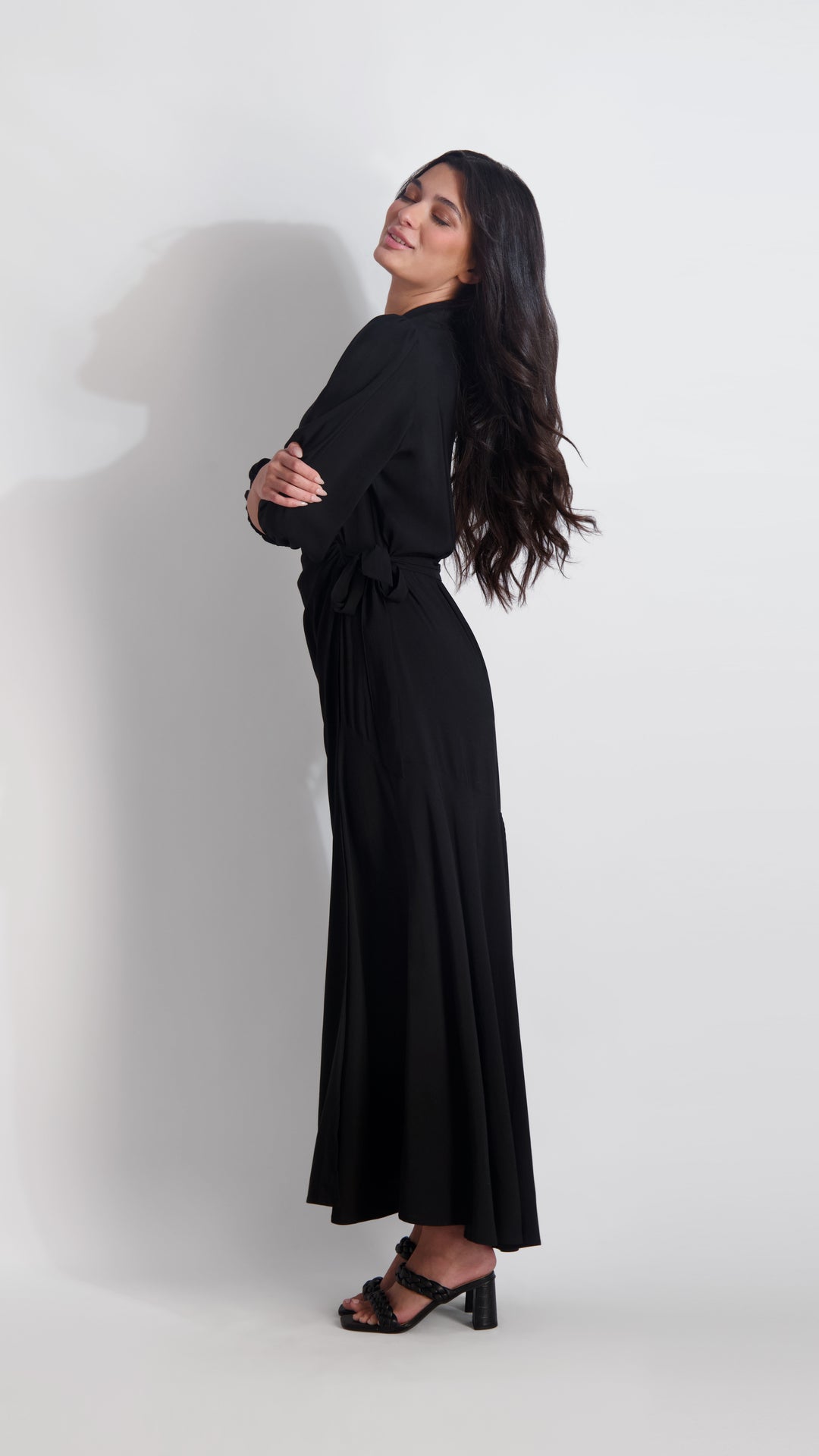 WRAP MAXI IN BLACK