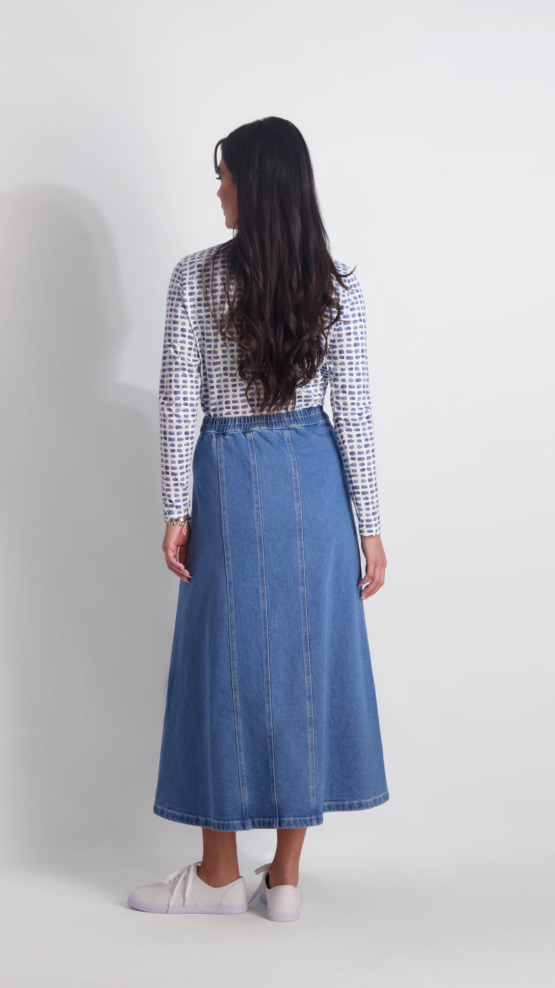 MULI SEAM JEAN SKIRT